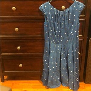 Boden blue w/white polka dots dress.